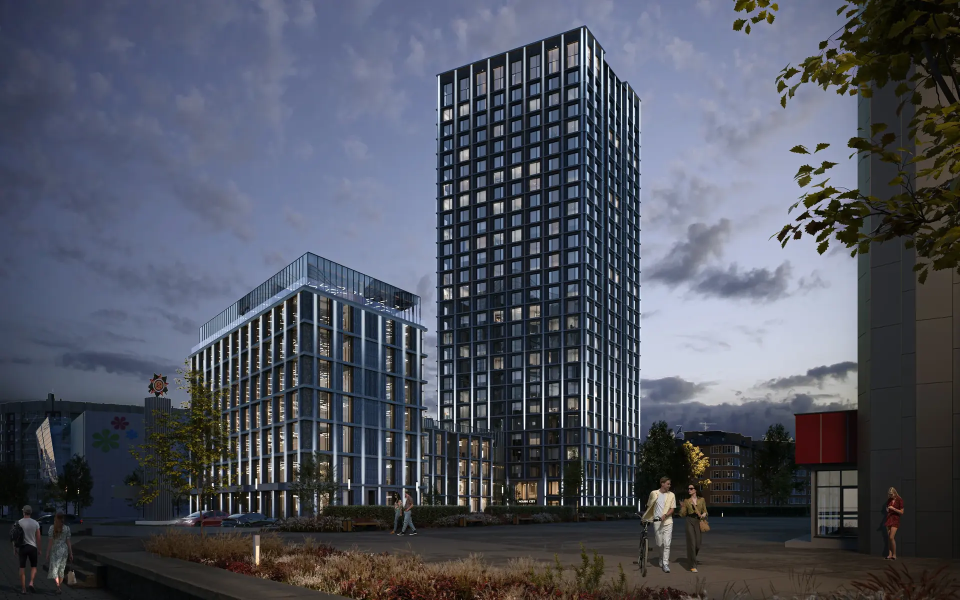 Вечерняя визуализация Gagarin City
